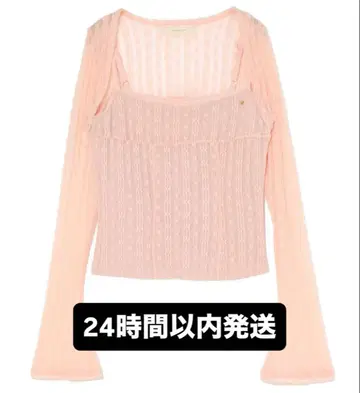 andmary Bella lace tops set 핑크