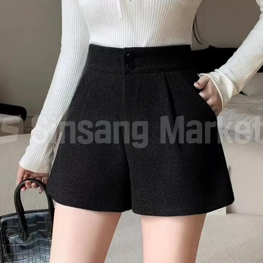 (당일) 겨울반바지 숏팬츠 기모바지 둿밴딩 연말룩 뉴디 기모 숏팬츠