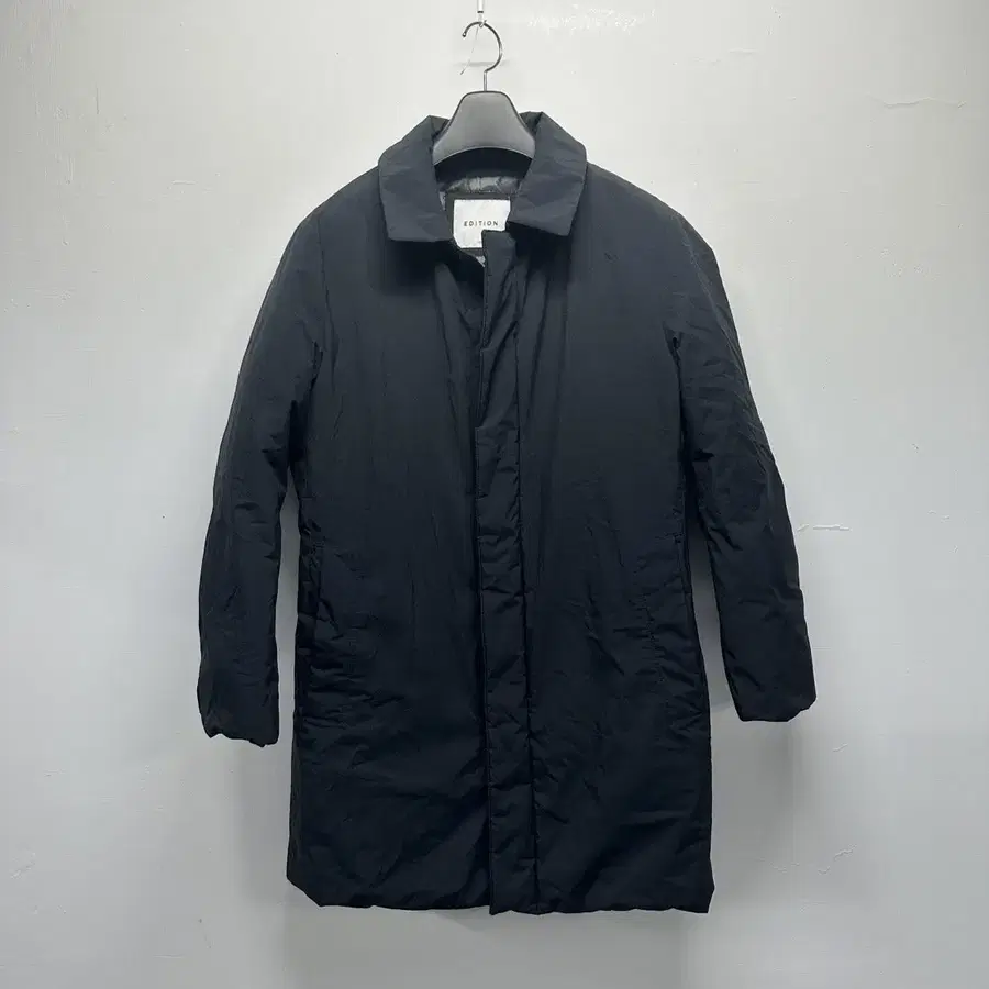 에디션 EDITION 프리미엄 덕다운 패딩코트 다운 맥코트 롱패딩 하프코트 카라 정품 블랙 남성 100