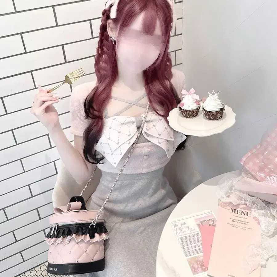 honeymew 허니뮤 스나계 양산형 리본 앙상블 원피스
