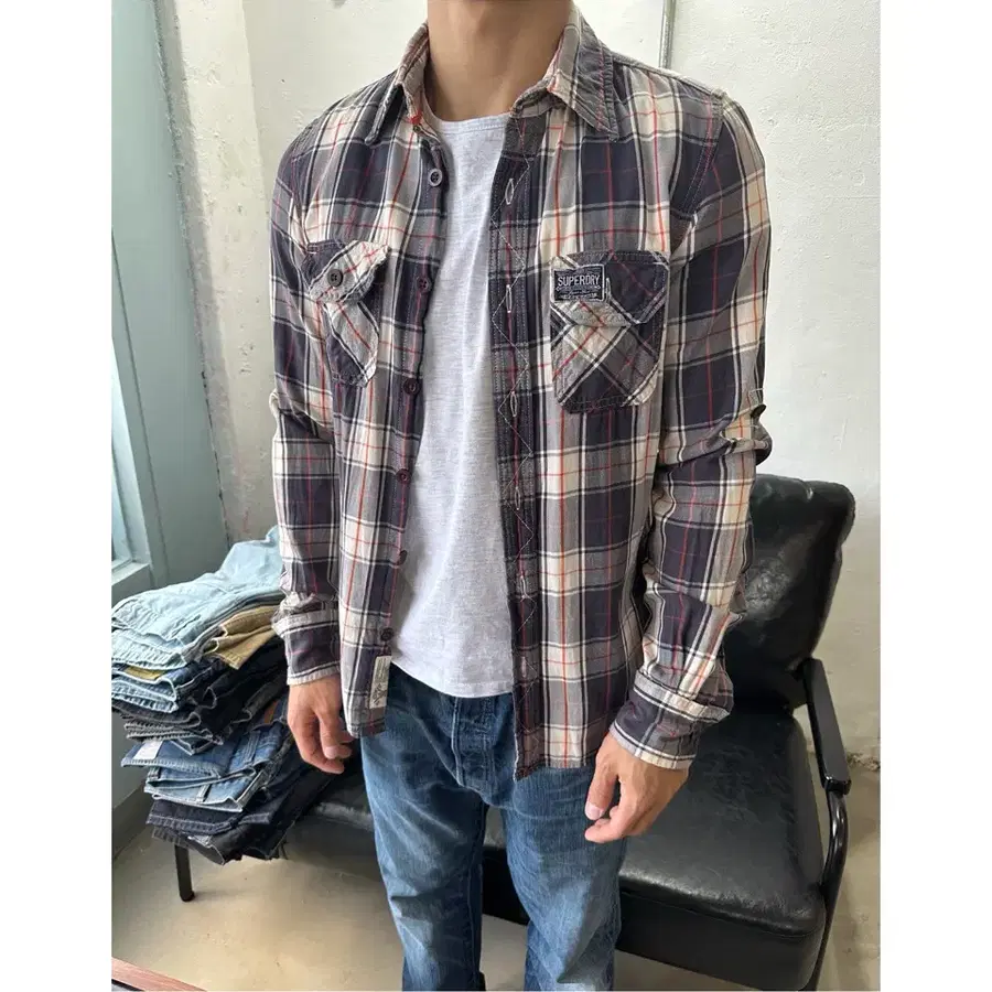 Superdry 수퍼드라이 아메카지 체크 셔츠