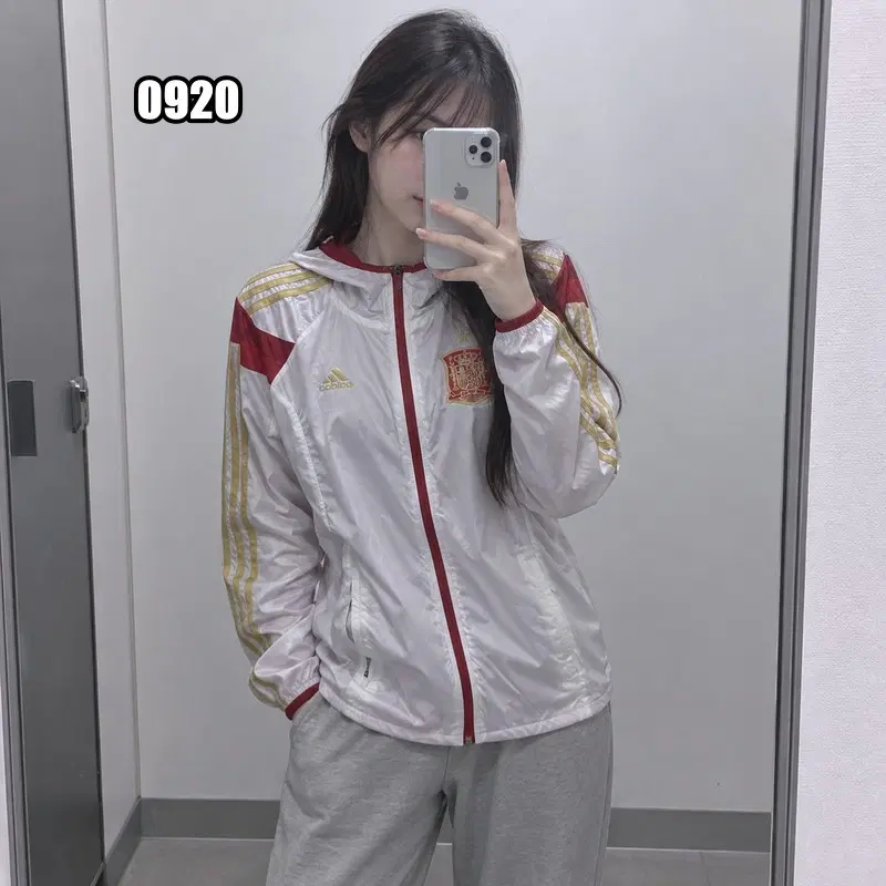 M 아디다스 스페인로고 국대 앤섬 바람막이 자켓