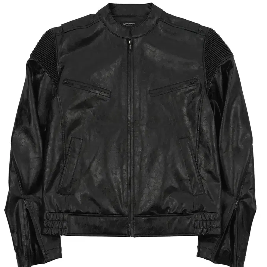 [1] 파프롬왓 FAR FAUX CRACKED TEXTURE LEATHER JACKET 레더 자켓