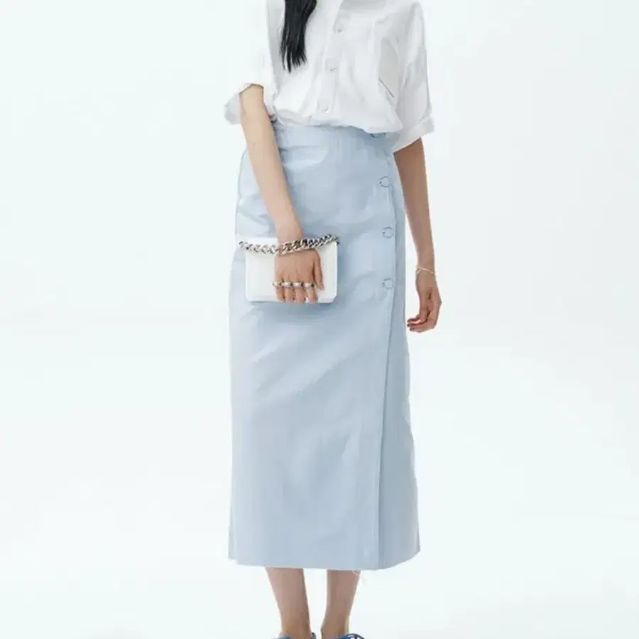 라프시몬스 RAF SIMONS 데님 스커트 미디스커트 34사이즈