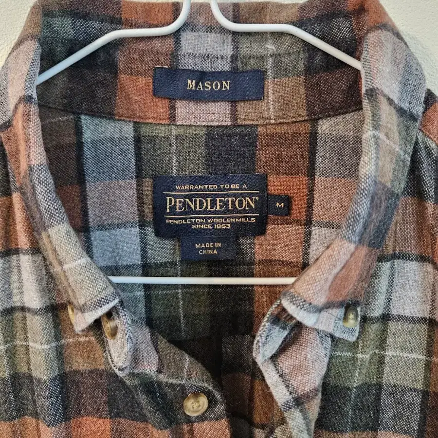 PENDLETON 펜들턴 메이슨 체크 플란넬 버튼다운 셔츠 (M)