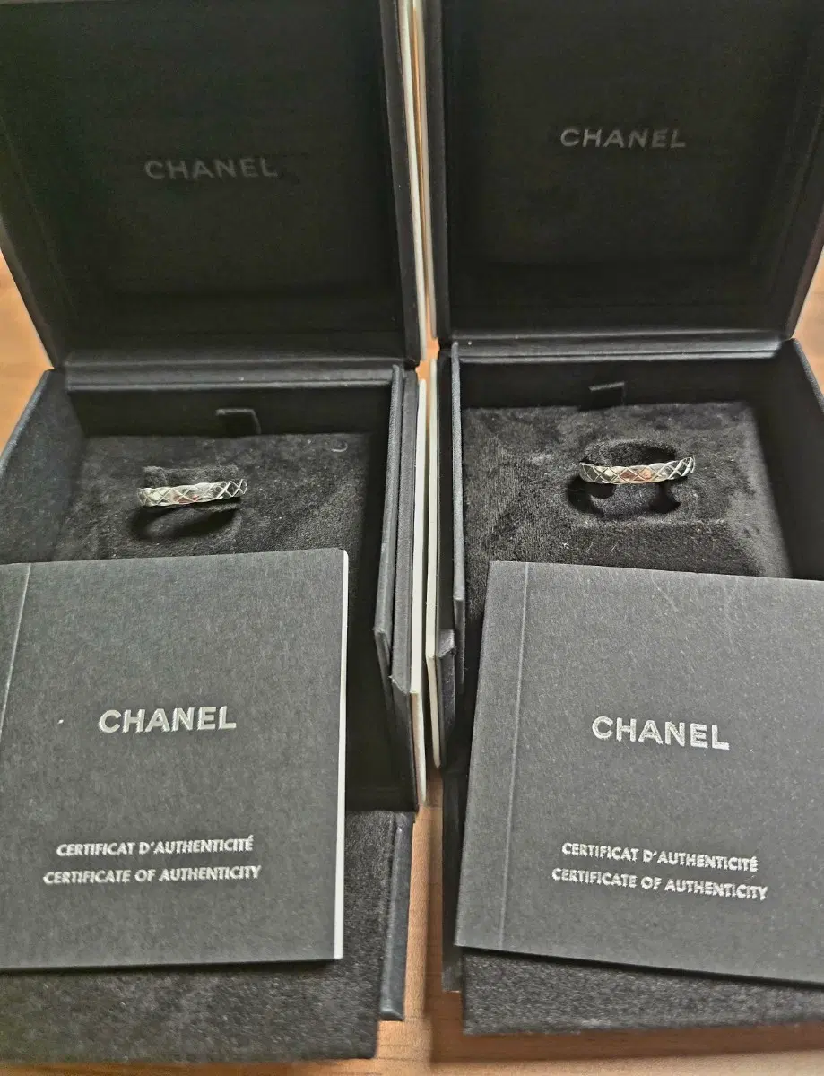 Chanel Coco Crush White Gold Ring Unisex Set Size 10 Size 16