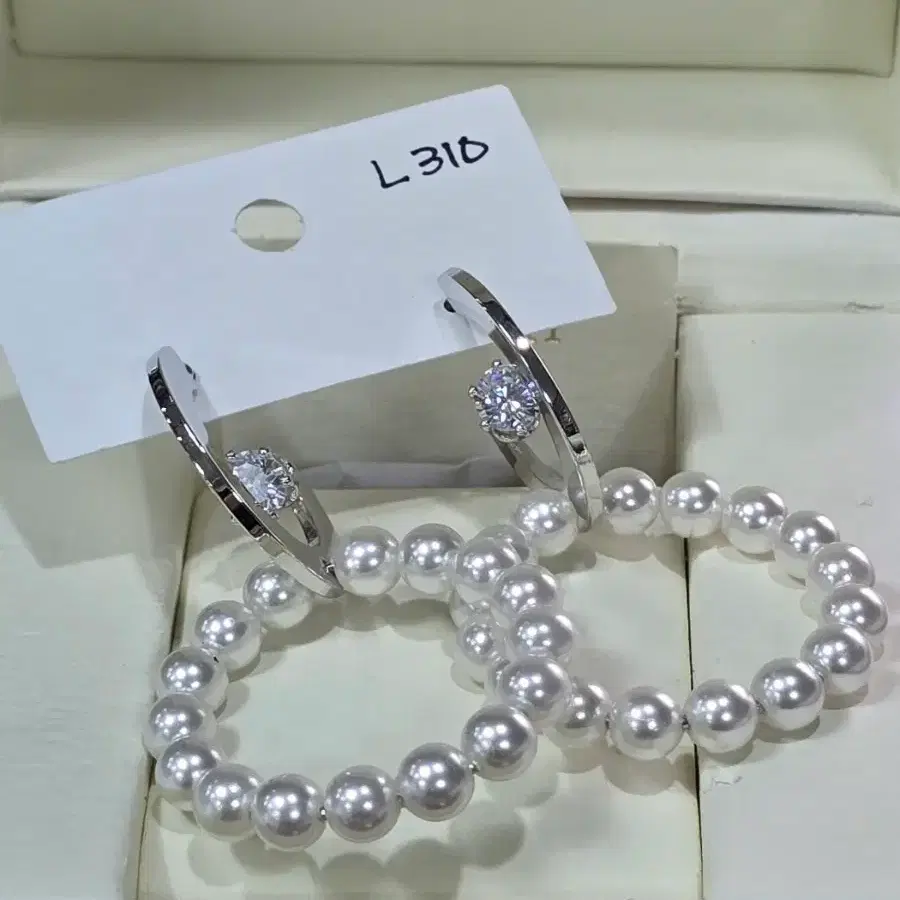진주 링 귀걸이 L310