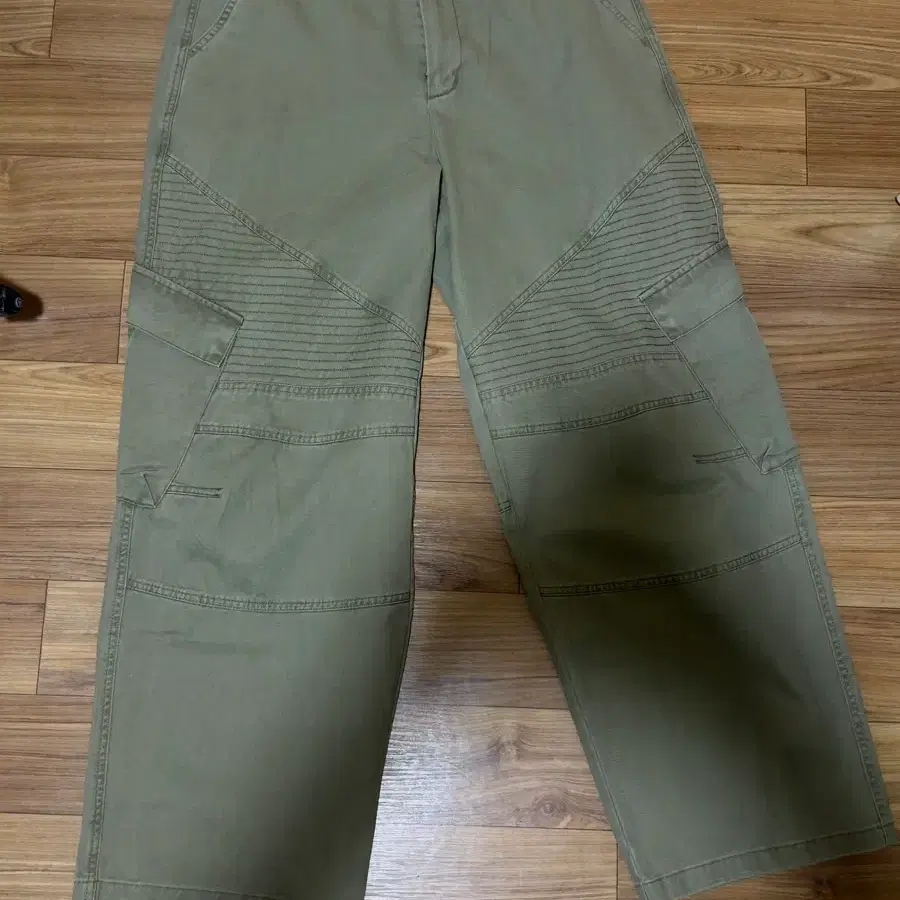 노운x우연 washed biker cargo pants olive 02사이즈