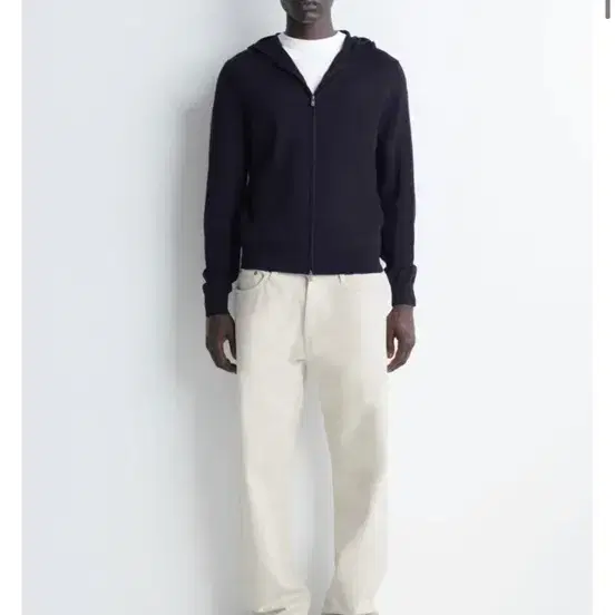 cos 코스 메리노 울 집업 후디 navy 네이비 XL