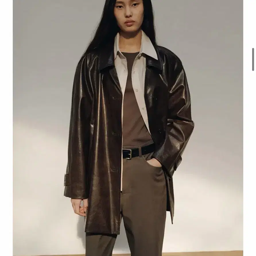 ARTIFICIAL LEATHER HALF COAT