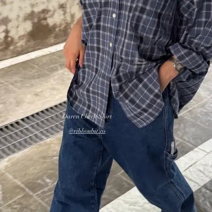 새상품) 리본빛 daren check shirt