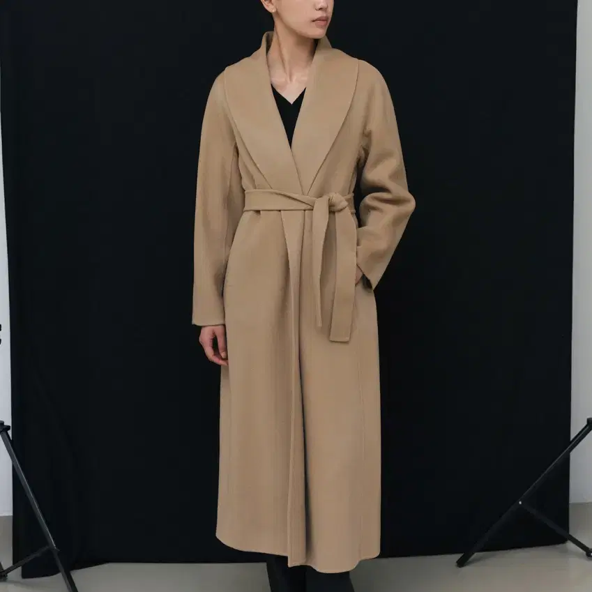 미착용) 시에 sie 하임 숄 칼라 코트 롱코트 롱 카멜