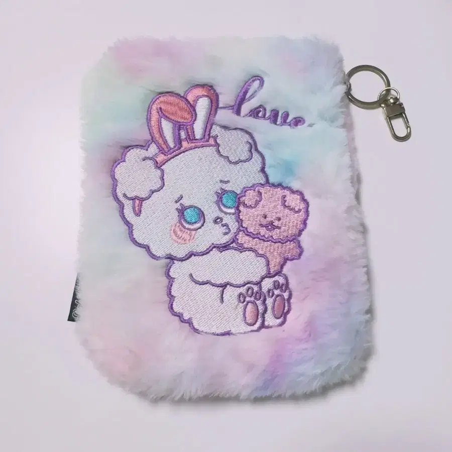 ARTBOX BABIGHON 아트박스 바비숑 오로라 솜사탕 비숑 토끼 자수 퍼 털 파우치