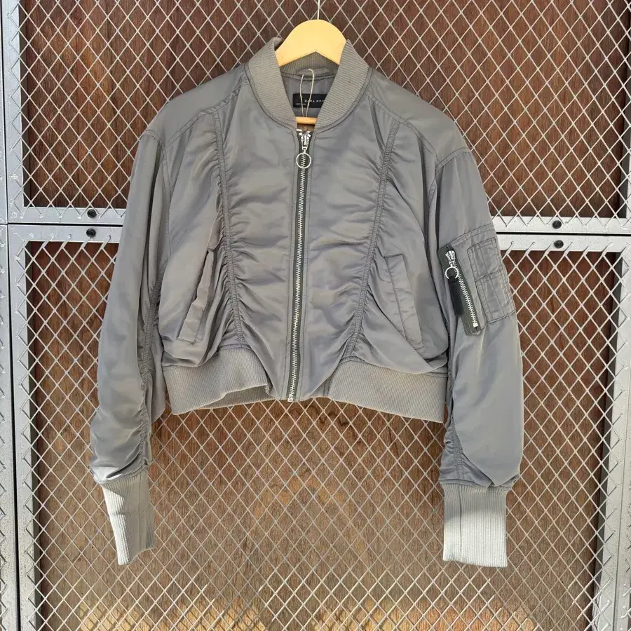 ZARA 자라 우먼 셔링 크롭 플라이트 자켓 항공자켓 점퍼 카키 L