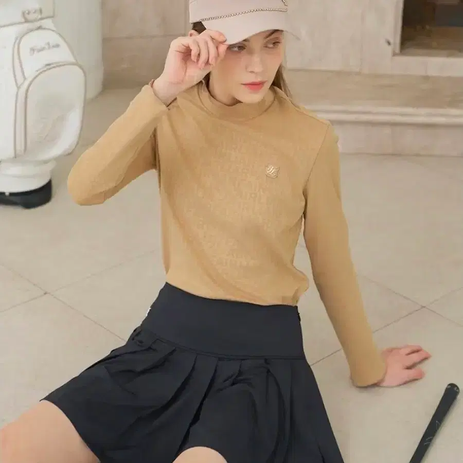 [정품/새상품] 페어라이어골프 모카 베이지 골프 긴팔 티셔츠 S(90)