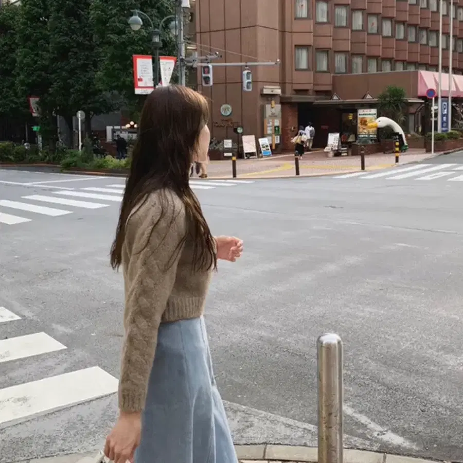 원로그 알파카 가디건 진베이지