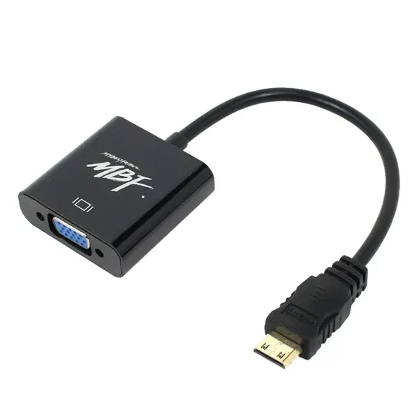 Mini HDMI to VGA 오디오 미지원 블랙 컨버터