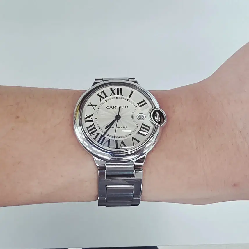 까르띠에 [A급] 발롱 블루 42mm 오토매틱 남성 메탈 손목시계 사진 8
