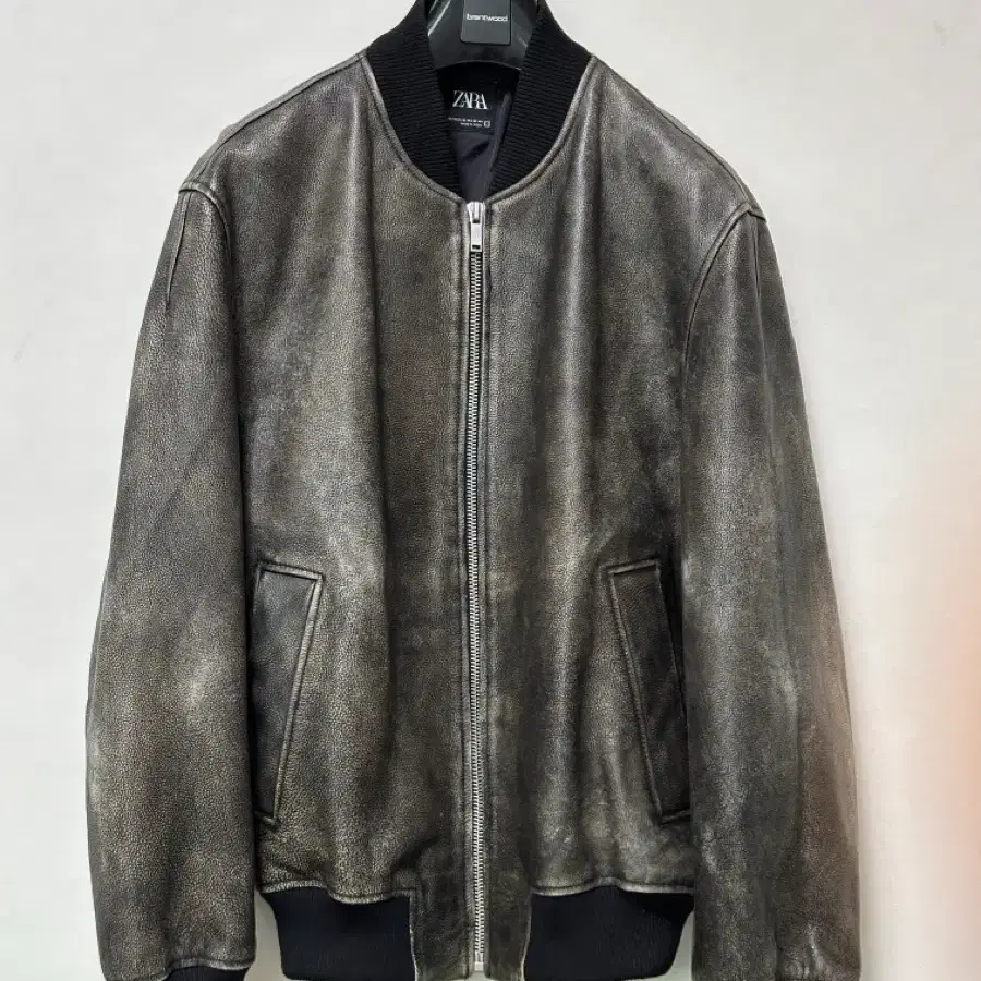 ZARA 빈티지 소가죽 MA-1 야구 점퍼 XL