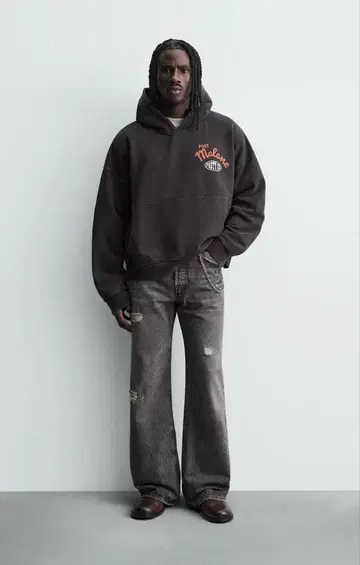 L [ 미사용 새상품 ] Post Malone ZARA 자라 콜라보 후드티