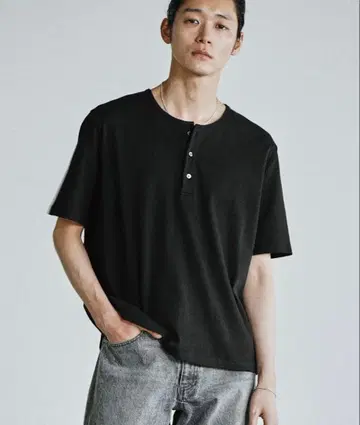 WYM REFINED RIB STRETCH HENLEY TEE