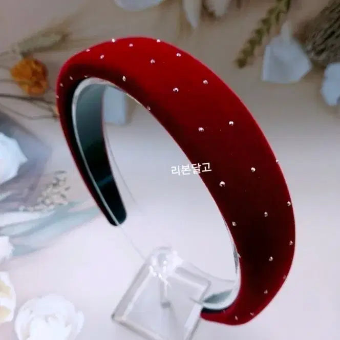 벨벳 비즈 헤어밴드