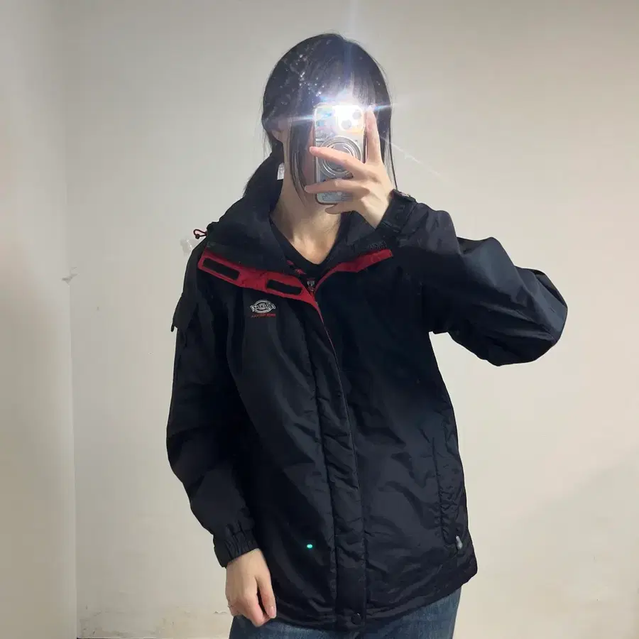 디키즈 배색 후드 바람막이 자켓