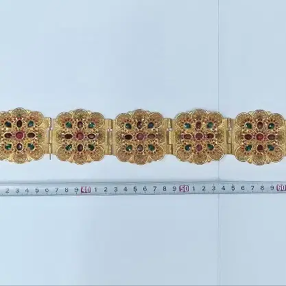 보석 장식이 있는 티벳(티베트) 허리띠 (745) (운임비 따로)