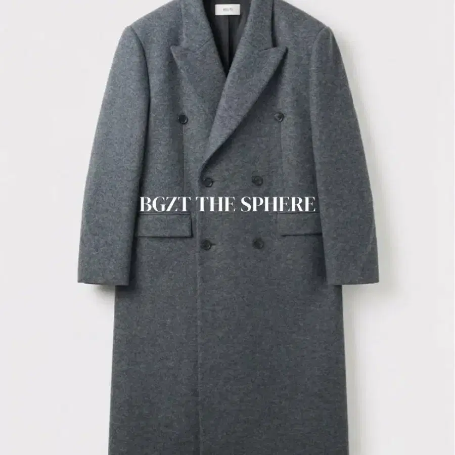 렉토 26FW 클래식 더블브레스티드 코트 멜란지 그레이