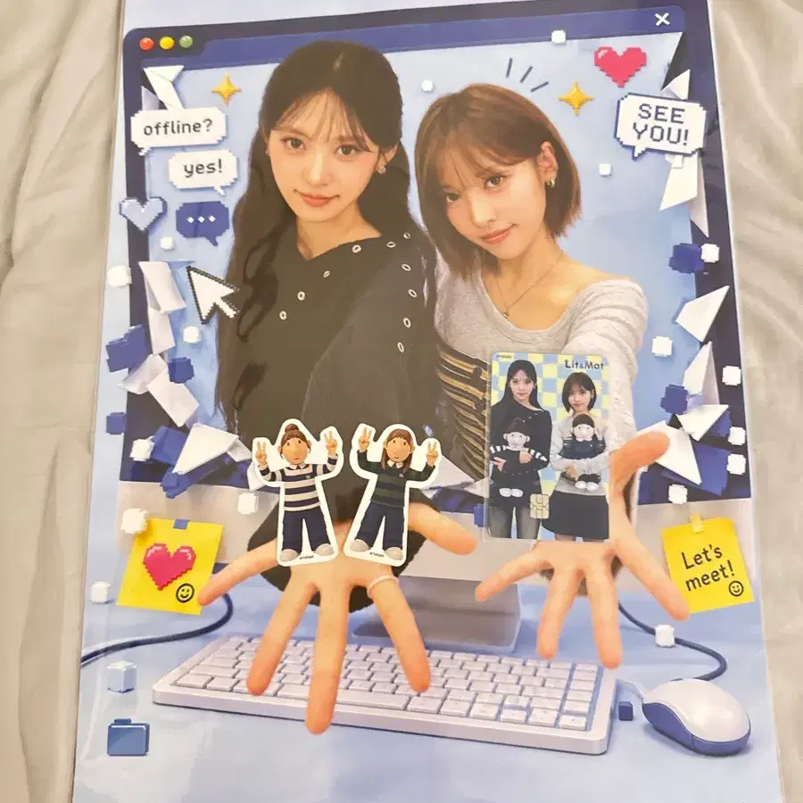 리트와 메트 팝업 포스터+나마네카드+조각스티커2종