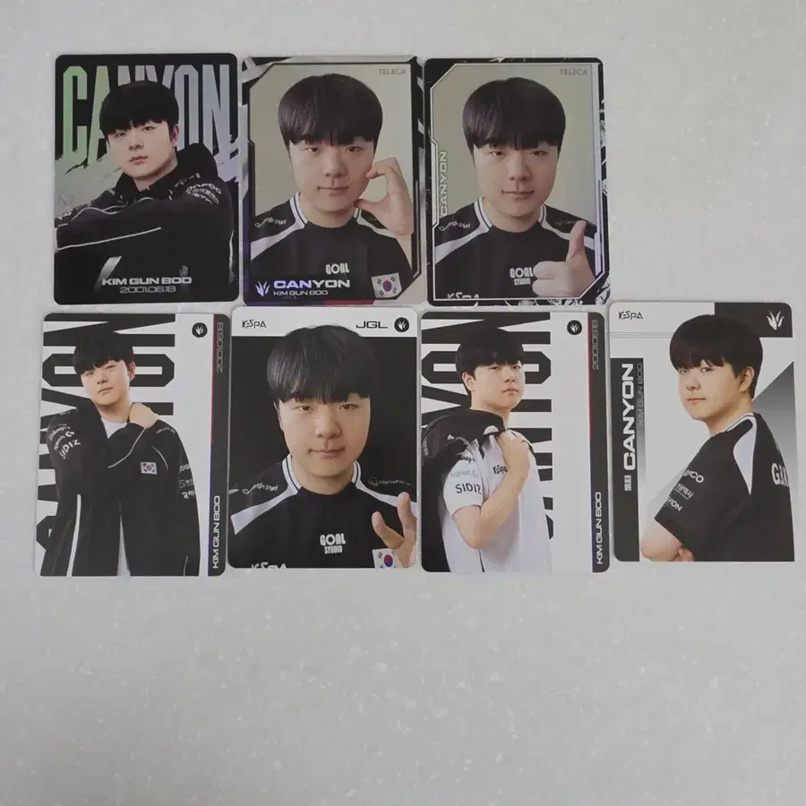 T1 캔년 김건우 포토카드 7장 일괄