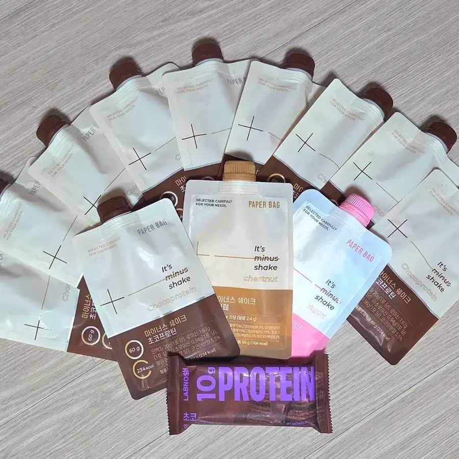 마이너스 쉐이크 초코프로틴 60g 10개 + 밤라떼 + 요거트 + 프로틴초코간식