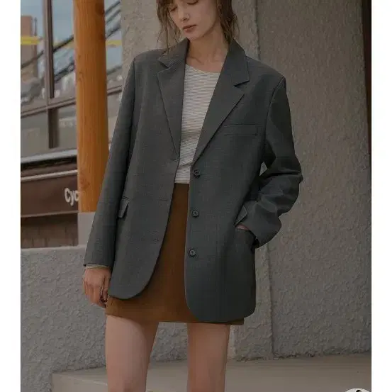 틸아이다이 울블렌디드 자켓 그레아 새상품