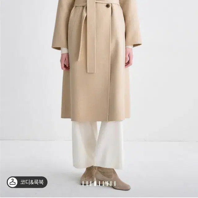 한섬 타임 캐시미어 블렌드 벨티드 핸드메이드 코트