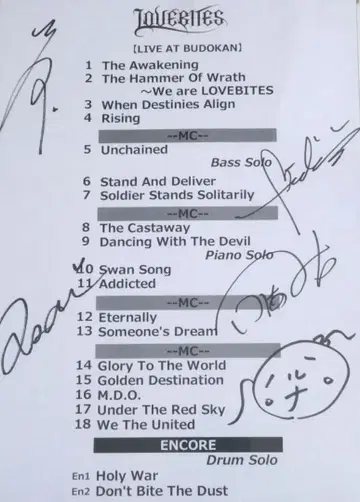 LOVEVITES LIVE at 무도관 사인 포함 세트리