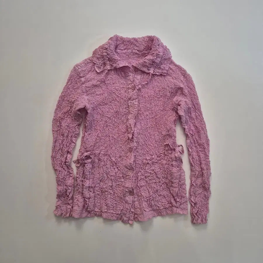 me ISSEY MIYAKE 이세이미야케 미 핑크 엠보싱 콜리플라워 가디건