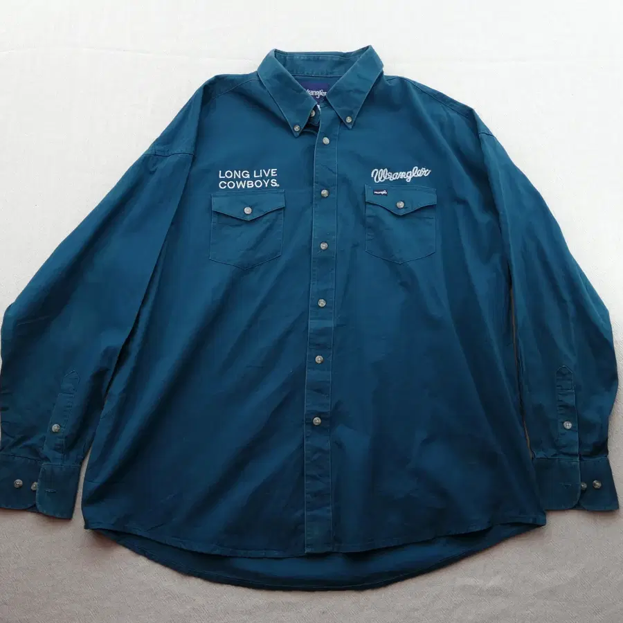 [XXL] 랭글러 Wrangler 빈티지 롱 리브 카우보이 웨스턴 자수 셔츠