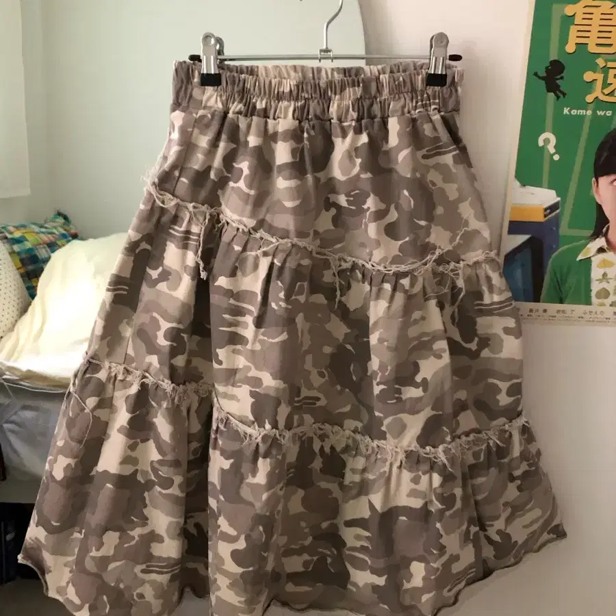 에프터먼데이 camouflage cotton skirt