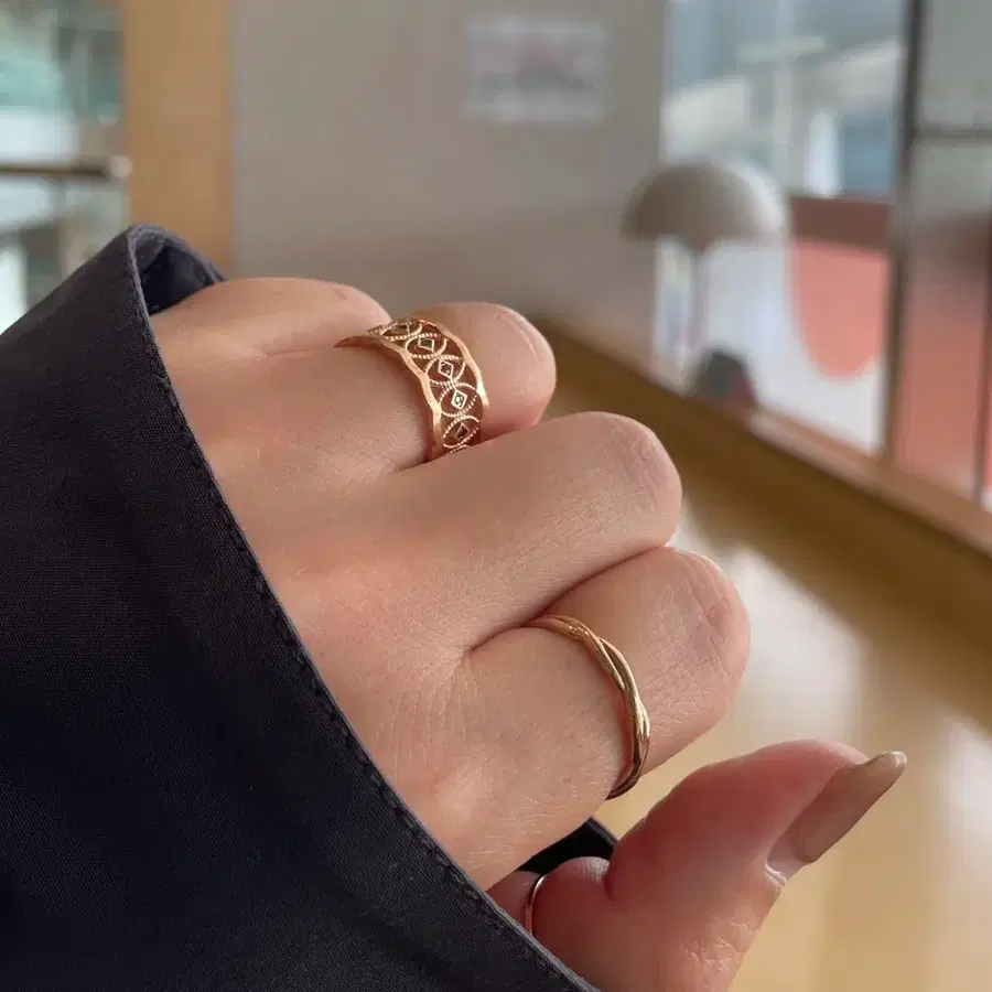 14k 로즈골드 루비 반지 11호