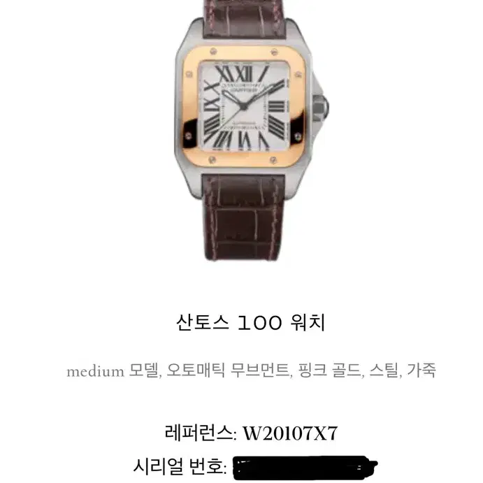 까르띠에 산토스100 핑크골드 콤비 사진 6