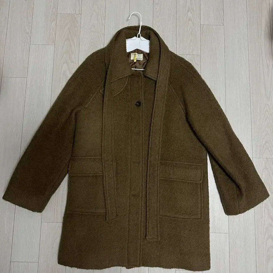 [FABRICOLOGY] 패브릭컬러지 브라운 래글런 누빔 코트