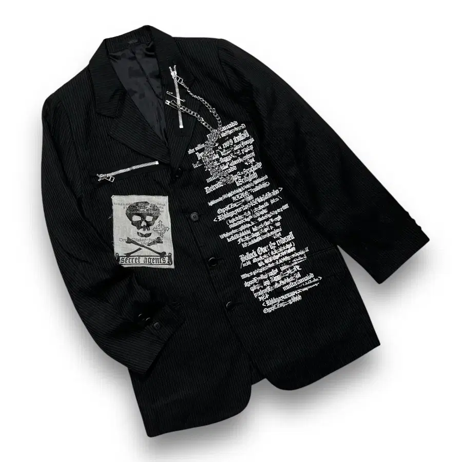 Secret Agents Punk Style Pinstripe Blazer