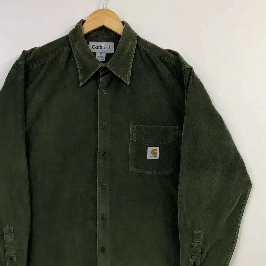 XL 칼하트 카키 코듀로이 셔츠
