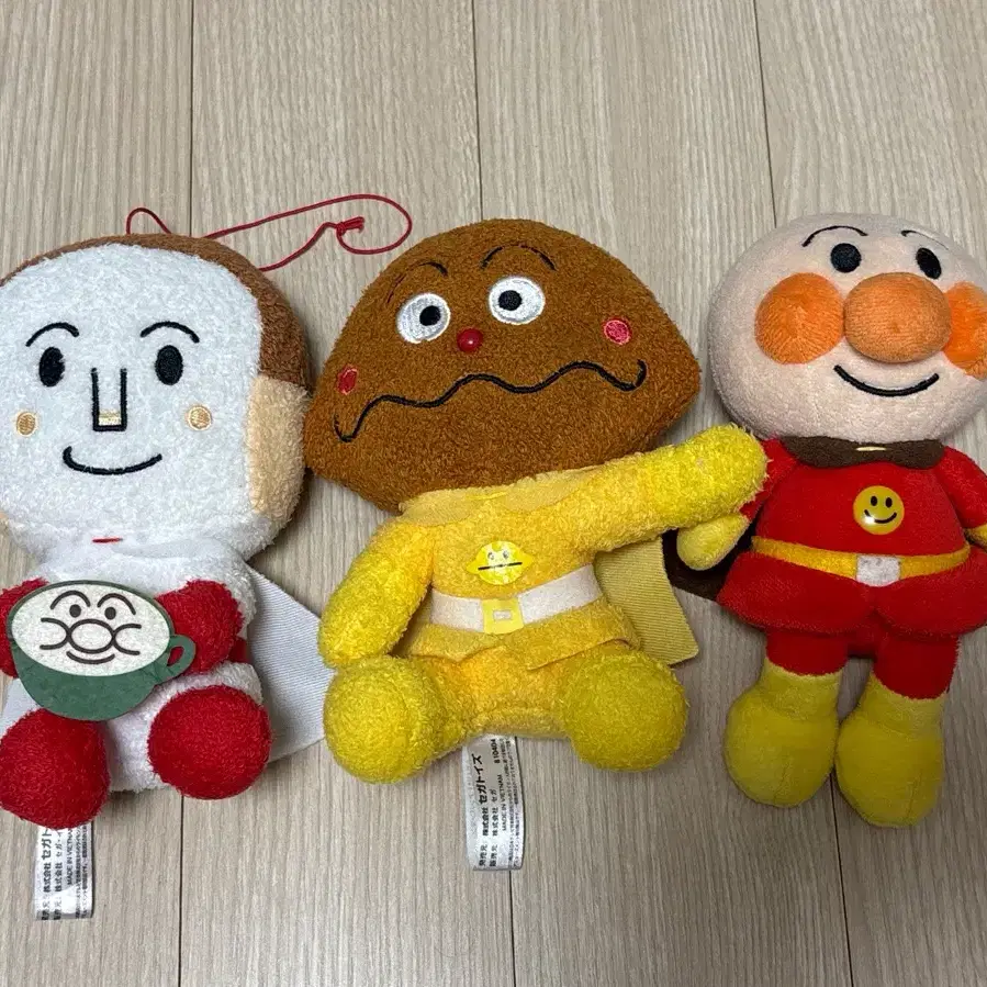 호빵맨 고전 인형 3종 세트 (호빵맨, 식빵맨, 카레빵맨)