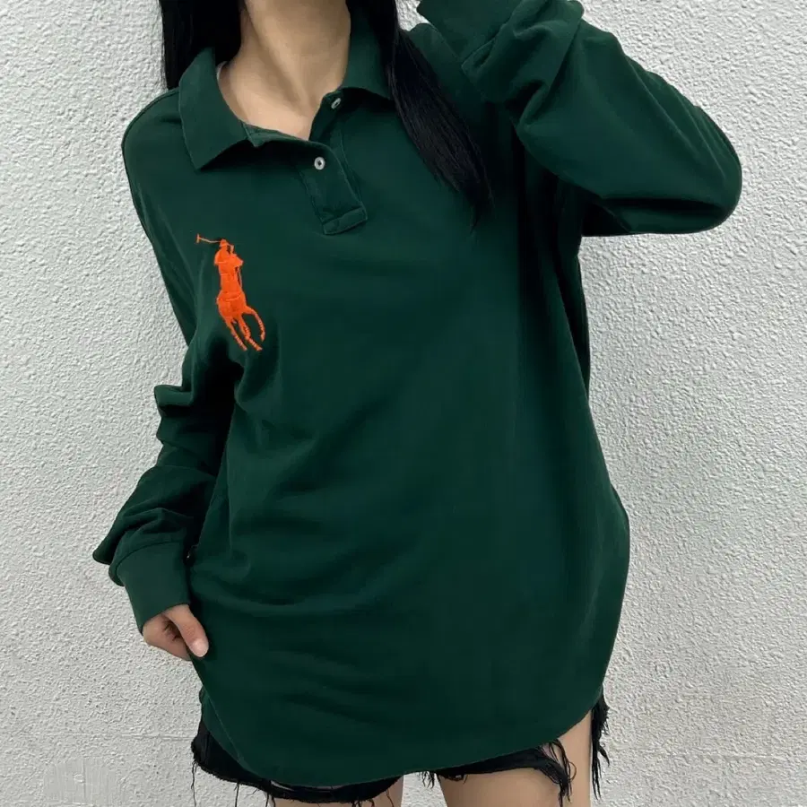 폴로 랄프로렌 오렌지 빅포니 그린 pk티 XXL