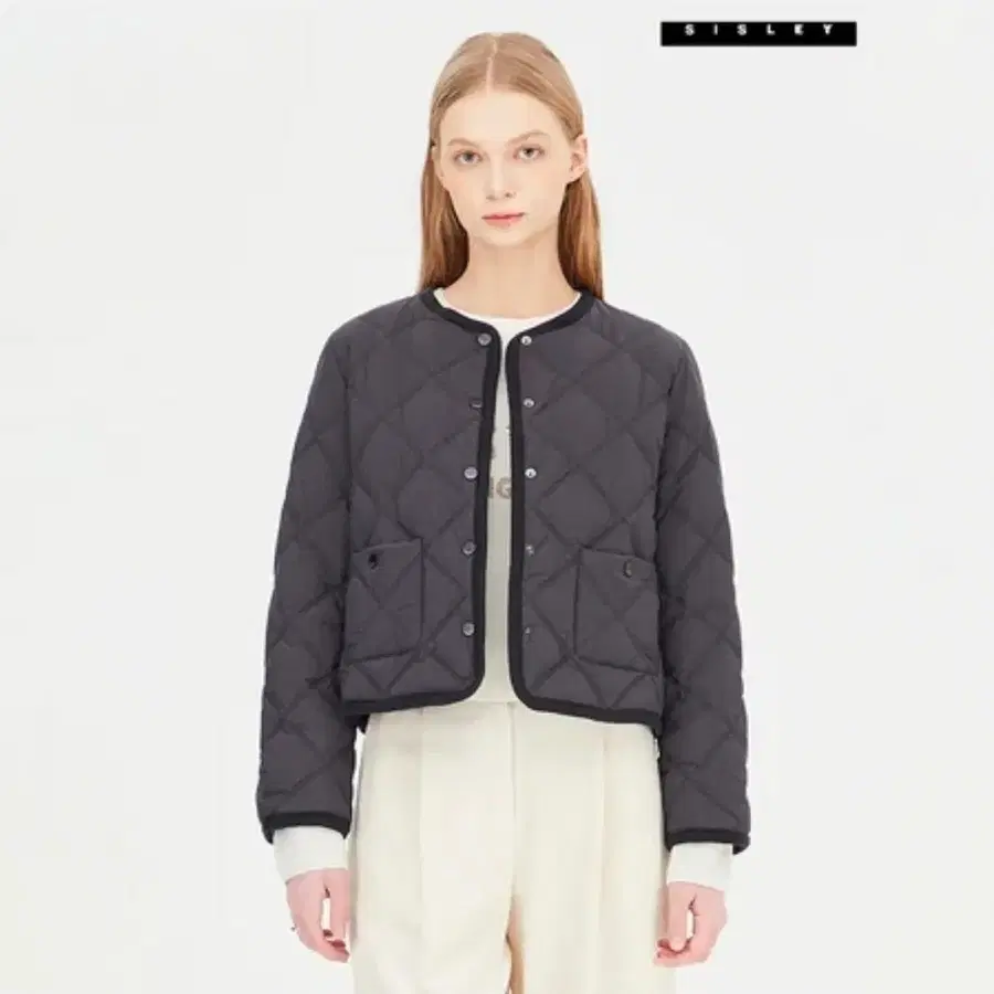 시슬리(Sisley) 24fw 구스다운 다이아몬드 퀄트 자켓