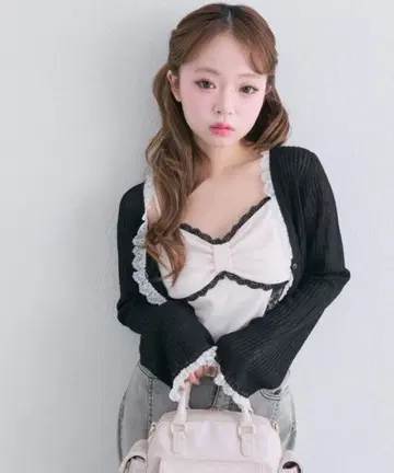 OLIVE des OLIVE 시어 가디건 블랙/F