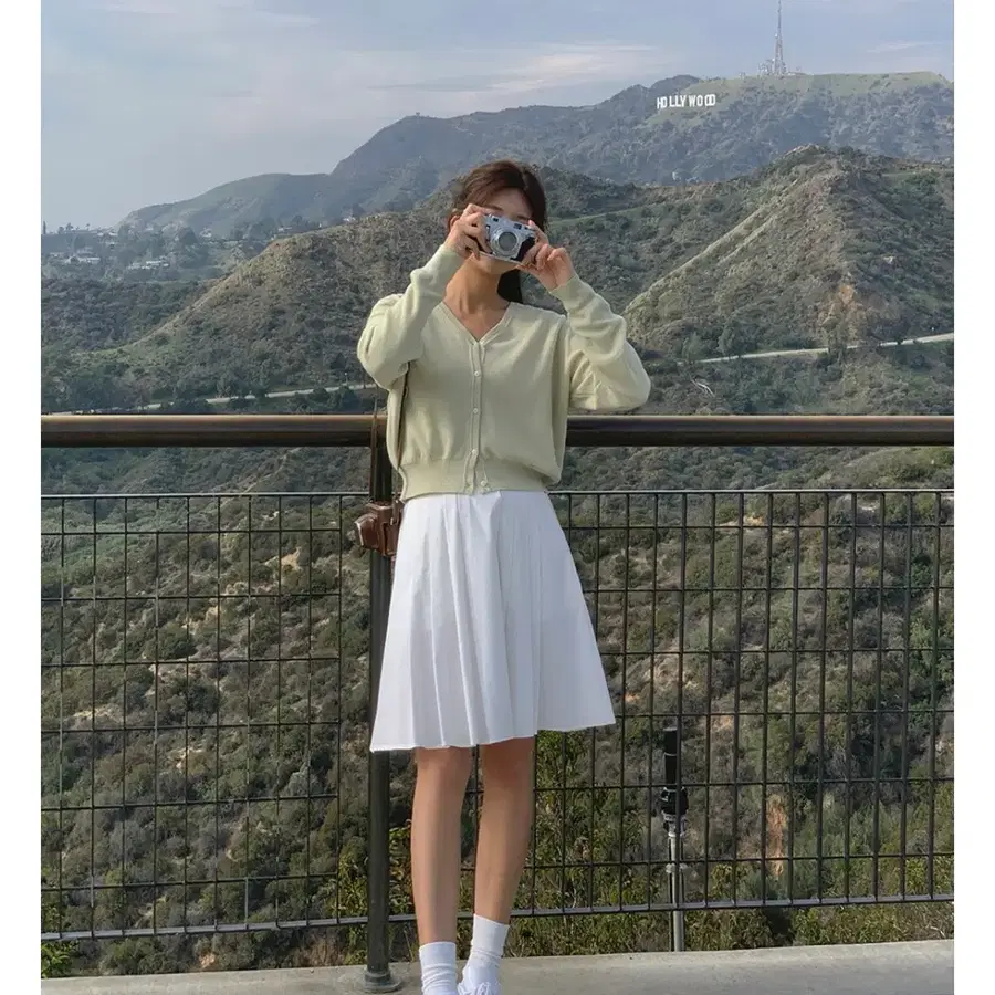 케이클럽 화이트 플레어 스커트 L (29-30)