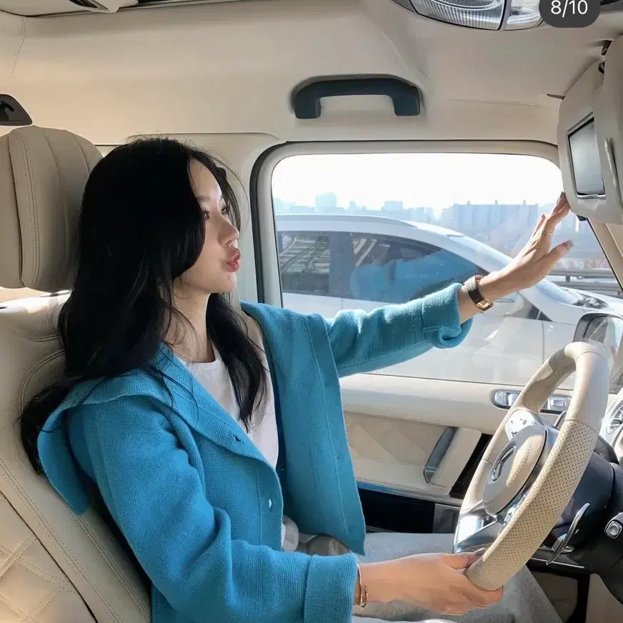 페이지유 세일러가디건 블루색상