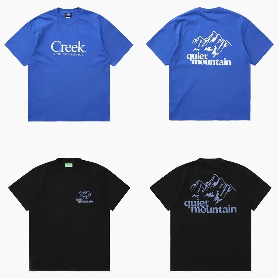 [XL] Creek x Quiet Mountain 콜라보 한국 카키스 한정판 티셔츠 블루 새상품